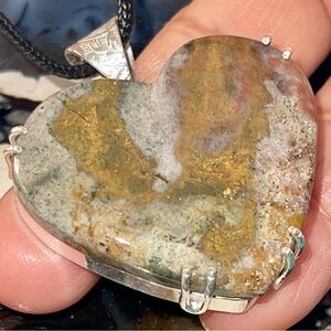 Heart of the Ocean Jasper Pendant 1 1/2”